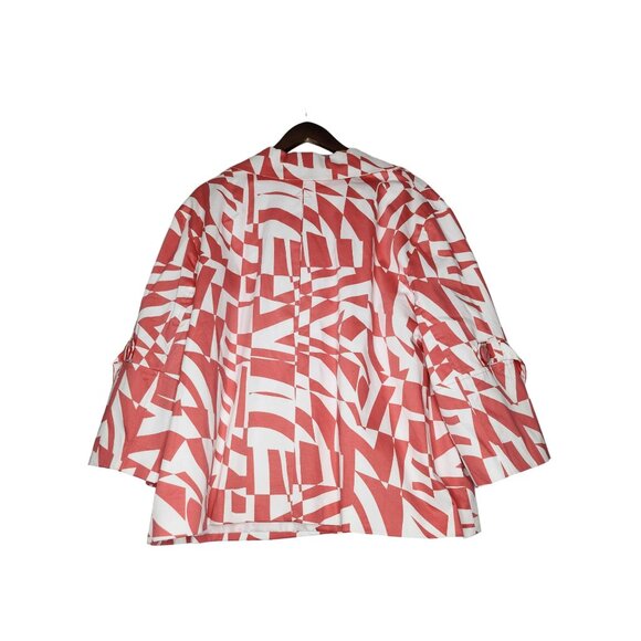 Sandro Sportswear Crop Jacket in Coral and‎ White Size 3X - Picture 2 of 8
